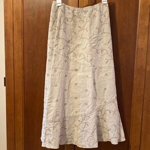 J. Jill Cream Embroidered Maxi Skirt